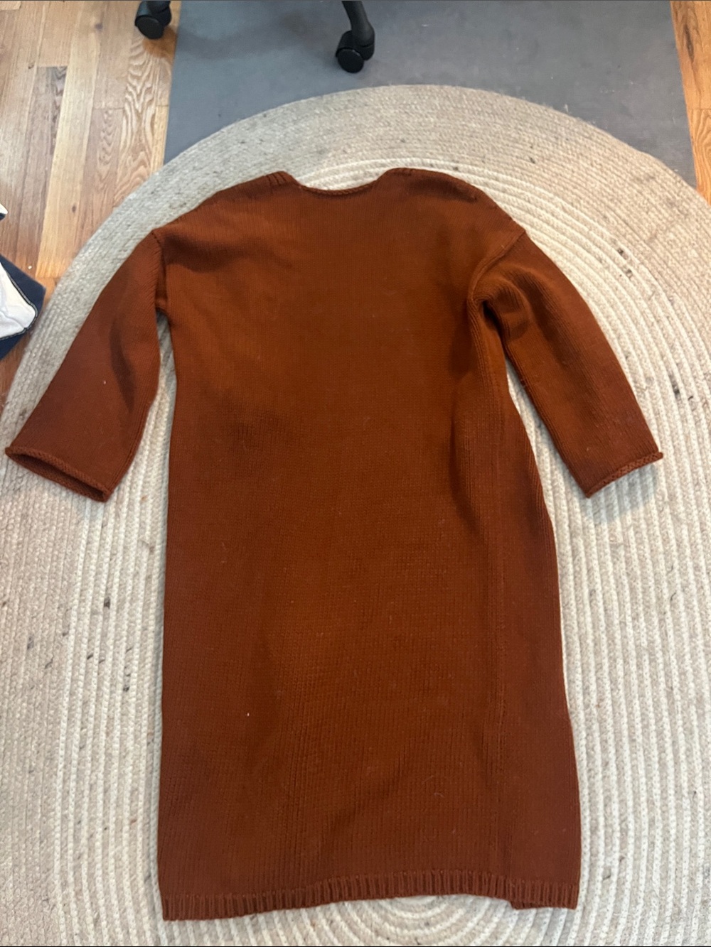 Lauren Manoogian burnt orange/umber long cardigan. - Picture 5 of 6